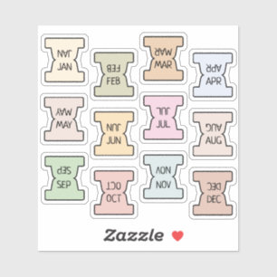 Mini Maandelijkse Index Tab Pastel Bujo Planner Ge Sticker