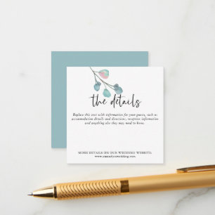 MINI MAAT Eucalyptus Bruiloft Informatie Details Informatiekaartje