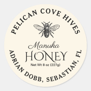 Mini Manuka Honing Jar Dekseletiket Ivoor Ronde Sticker