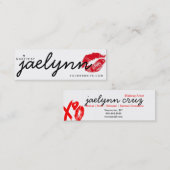 Mini Maquillage carte de visite rouge lèvres xoxo (Devant / Derrière)