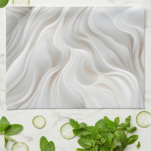 Mini Marbre blanc Wave cuisine serviette moderne (Plié)