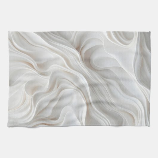 Mini Marbre blanc Wave cuisine serviette moderne (Horizontal)