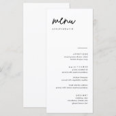 Mini-Mariage 4x9 Cartes de menu| Menu moderne (Devant / Derrière)