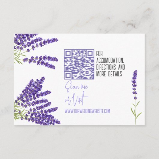 Mini Mariage Détails Carte de boîtier avec code Qr (Devant)