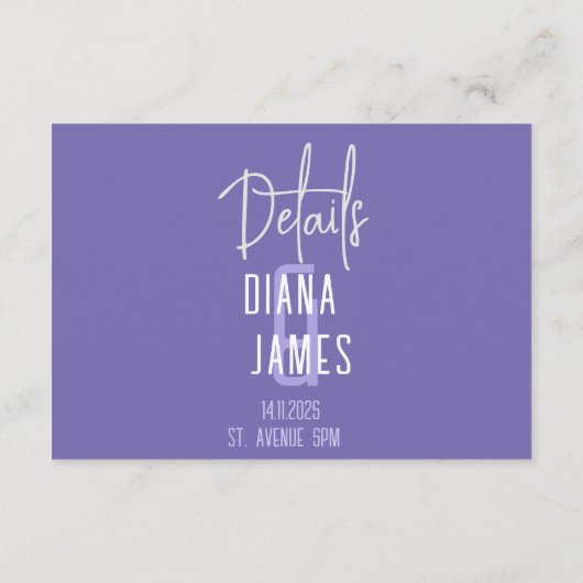 Mini Mariage Détails Carte de boîtier avec code Qr (Dos)