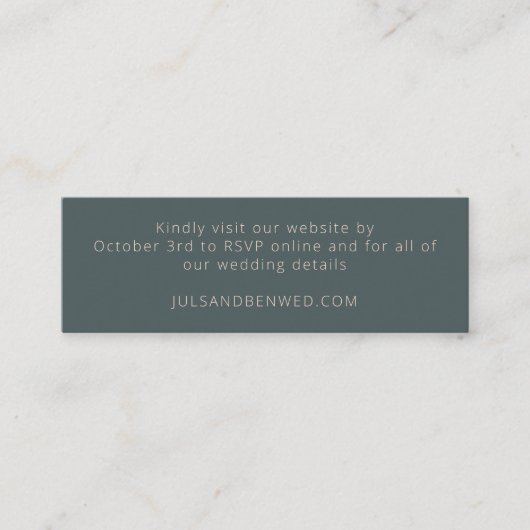 Mini Mariage Turquoise minimal Élégant Carte RSVP (Devant)