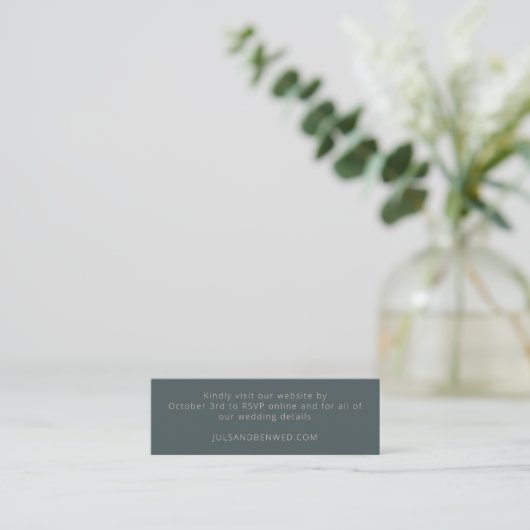 Mini Mariage Turquoise minimal Élégant Carte RSVP (Debout devant)