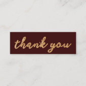 Mini Maroon rouge avec Carte de visite Merci or (Devant)