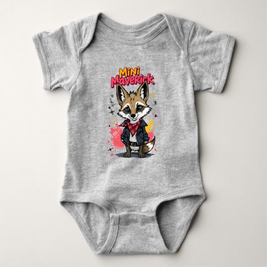 Mini Maverick Cool Rebel Coyote Playground Punk  Romper (Voorkant)