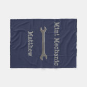 Mini Mechanic Custom Name Fleece Blanket Deken (Voorkant (Horizontaal))