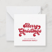 Mini Merry Kerstmis Modern Minimalist Holiday Notitiekaartje (Voorkant)