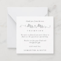 MINI mevrouw Rings Lesbian Wedding Bedankt