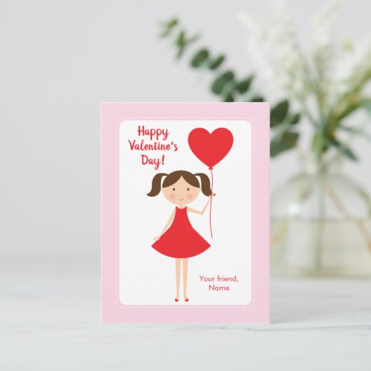 Mini Mij Valentijnskaarten voor de klas Feestdagenkaart (Staand voorkant)