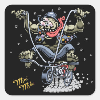 Mini Mike Vierkante Sticker