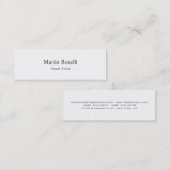 Mini mince blanc mince Carte de visite tendance simple (Devant / Derrière)
