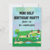 Mini Miniature Golf Birthday Party Kaart (Voorkant)