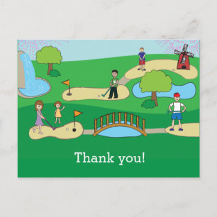 Mini Miniatuur Golf Verjaardag Dank u Briefkaart