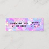 Mini minuscule carte de visite rose violet opal (Dos)