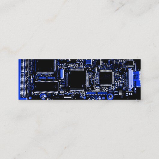 Mini Modèle de carte de visite Circuit Blue 2 blanc mai (Devant)