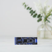 Mini Modèle de carte de visite Circuit Blue 2 blanc mai (Debout devant)