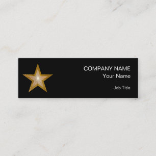 Mini Modèle de carte de visite Gold Star mince noir