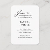 Mini Modern Brush Script Photo Graduation Invite Informatiekaartje (Achterkant)