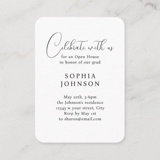 Mini Moderne Calligraphie Photo invitation (Dos)