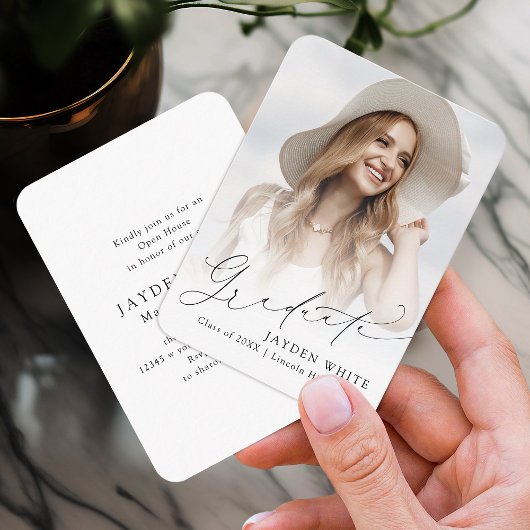 Mini Moderne Chic Script Photo Invitation