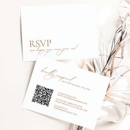Mini moderne élégant QR Code Mariage RSVP