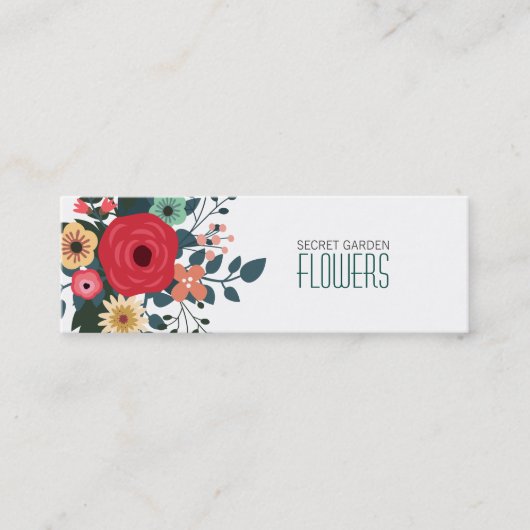 Mini Moderne fleuriste Carte de visite maigre (Devant)
