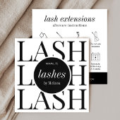 Mini-moderne simple Lashes Cartes de soins postéri