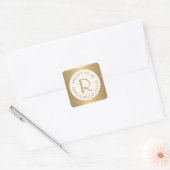 Mini Monogram Label met Trouwdatum zoals Bestemd t (Envelop)