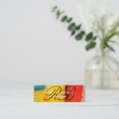 Mini Monogramme Art Abstrait Carte de visite maigre (Debout devant)