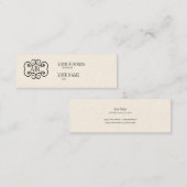Mini Monogramme de crème Carte de visite Std maigre (Devant / Derrière)