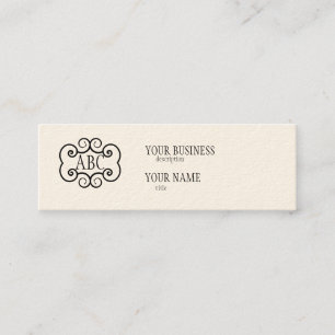 Mini Monogramme de crème Carte de visite Std maigre
