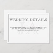 Mini Monogramme Détails du Mariage Carte de boîtie (Devant / Derrière)