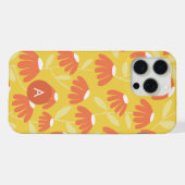 Mini Monogramme Initiale Motif Floral Jaune/Orange (Verso Horizontal)
