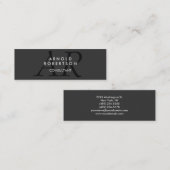 Mini Monogramme mince Carte de visite gris clair tendan (Devant / Derrière)