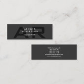 Mini Monogramme mince Carte de visite gris clair tendan (Devant / Derrière)