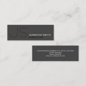 Mini Monogramme mince Consultant Carte de visite gris f (Devant / Derrière)