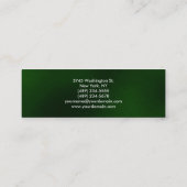 Mini Monogramme mince moderne vert Carte de visite de t (Dos)