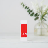 Mini Monogramme simple clair Carte de visite rouge maig (Debout devant)