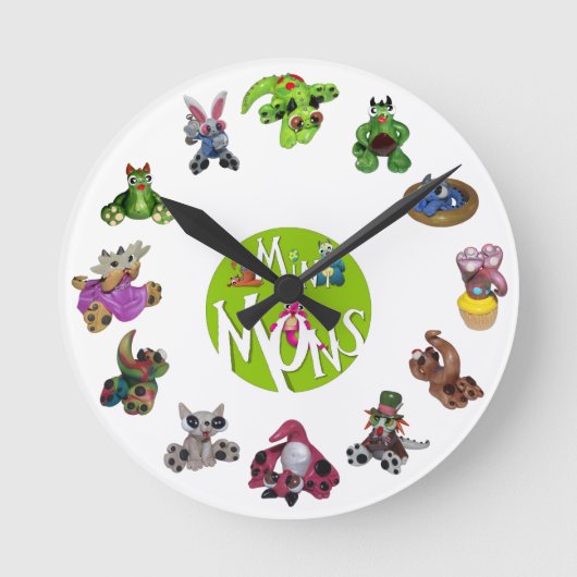 Mini Mons Clock Ronde Klok (Voorkant)