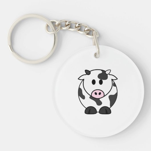 Mini Moo – Vache Rondouillarde Porte-Clés en Acryl (Devant)