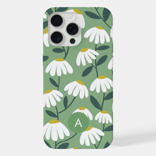 Mini motif floral Monogramme vert sauge (Verso)