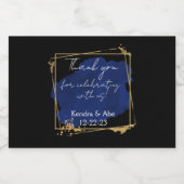 Mini Mousserende Wijnfles etiket voor bruiloft (Enkel label)