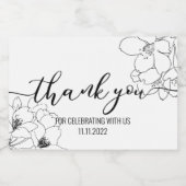 Mini Mousserende Wijnfles Etiketten Dank u (Enkel label)