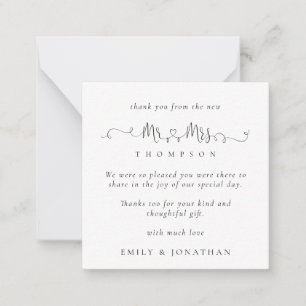 MINI Mr. Rings Script Wedding Dank u Notitiekaartje