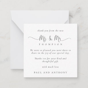 MINI Mr. Stylish Script Wedding Dank u Notitiekaartje