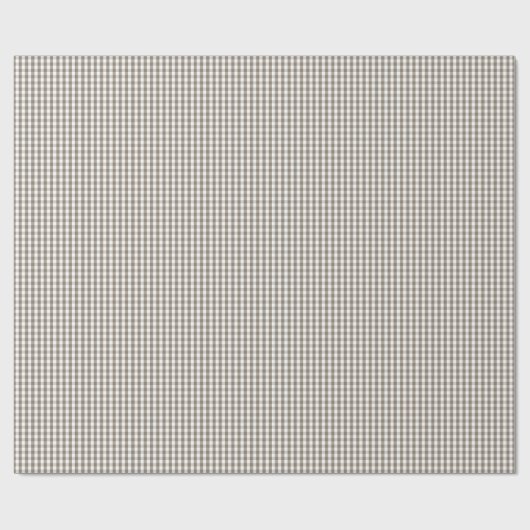 Mini Mulch Brown Gingham Check Pattern on White Cadeaupapier (Vlak)